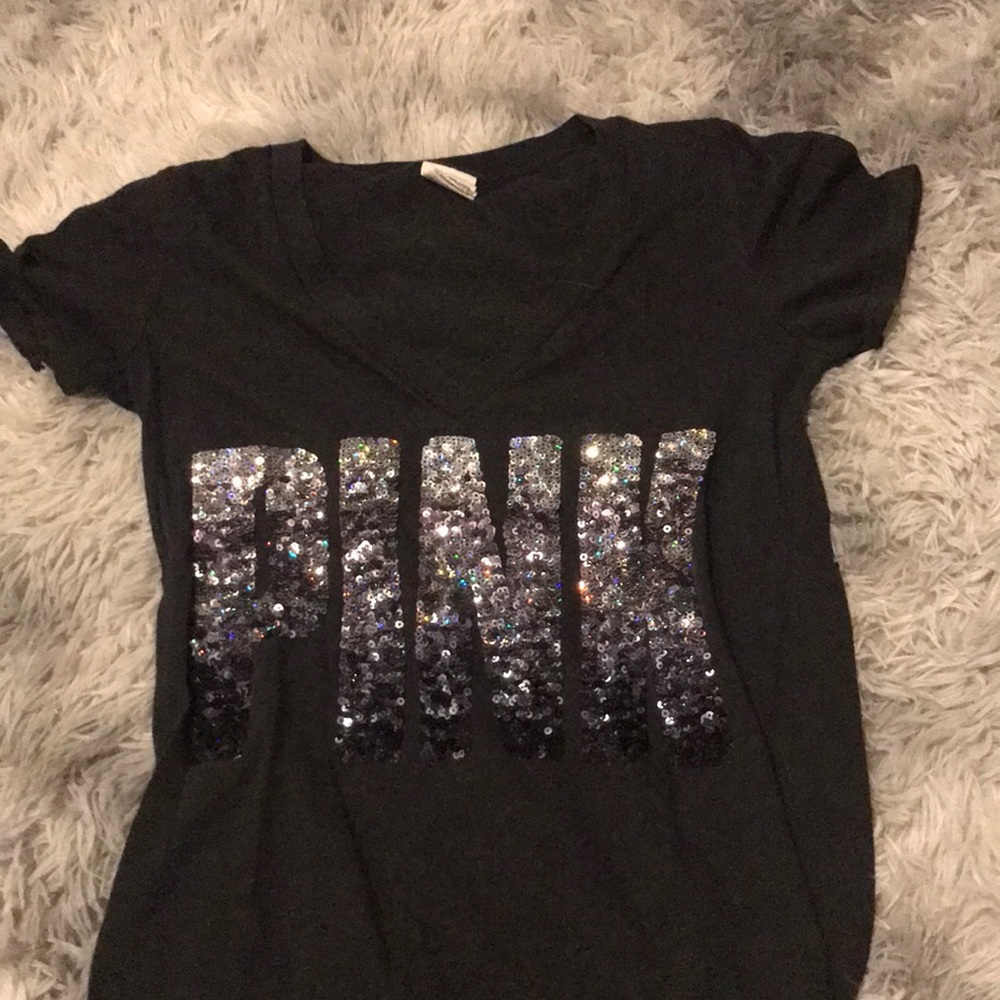 Pink Black V-Neck